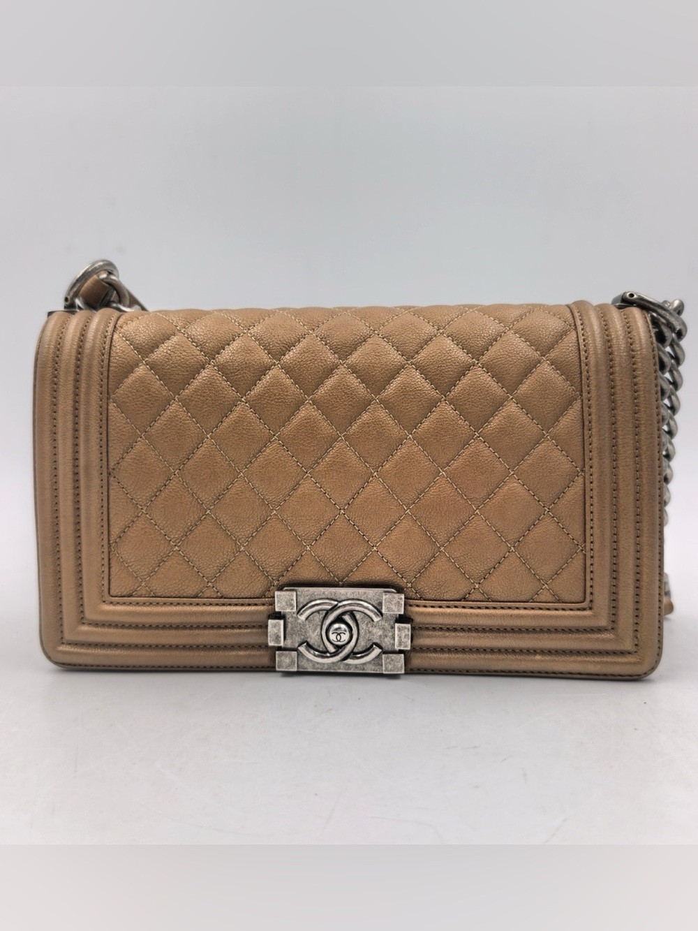CHANEL Boy Bag   Shoulder Bag with Silver Hardware